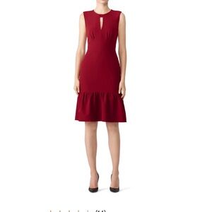 Milly Silk Knee Length Dress Burgundy Midi Women’s Size 6